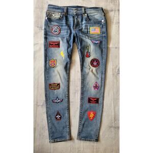 True Religion world tour mens jeans 34/32 with TopGun patches